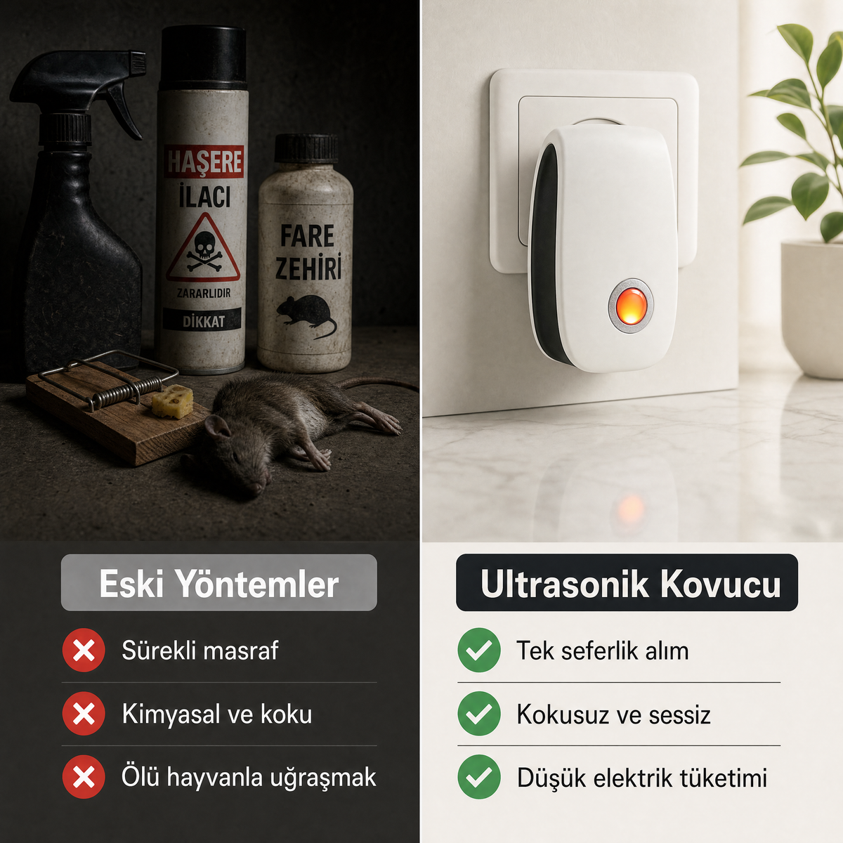 Soni Kalkan™ Ultrasonik Fare ve Haşere Kovucu