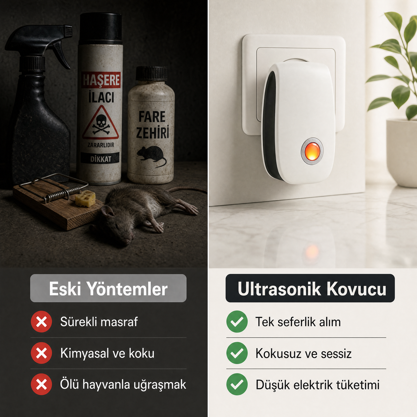 Soni Kalkan™ Ultrasonik Fare ve Haşere Kovucu